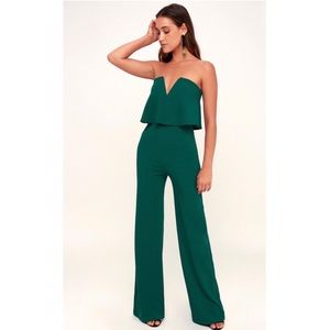 Power of Love Emerald Green Strapless Jumpsuit